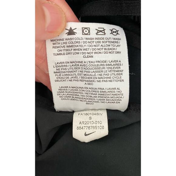 Nike Dri-Fit Women's S Black Elastic Drawstring Waist Crop Running Pants - Picture 7 of 7